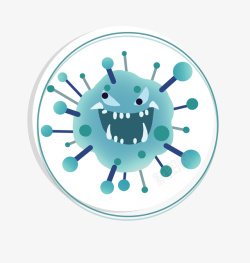 卡通微生物病毒卡通新冠病毒高清图片