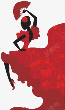 红色黑色结合跳舞的女人图标图标
