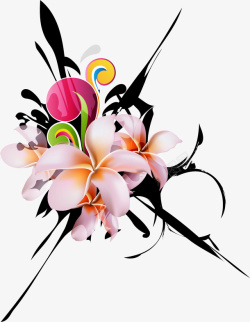 彩色花卉背景装饰矢量图素材