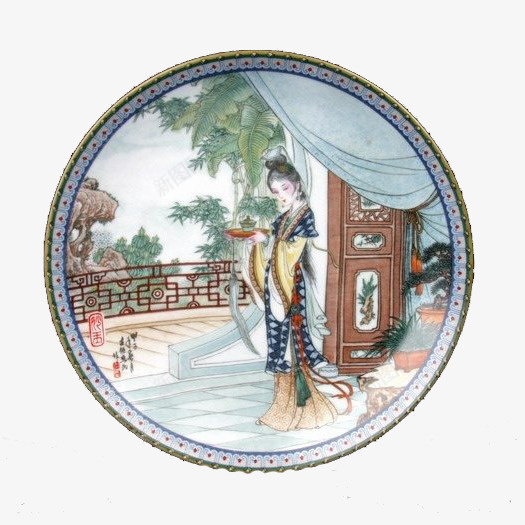 仕女png免抠素材_88icon https://88icon.com 中国风 仕女 古代仕女图 圆形