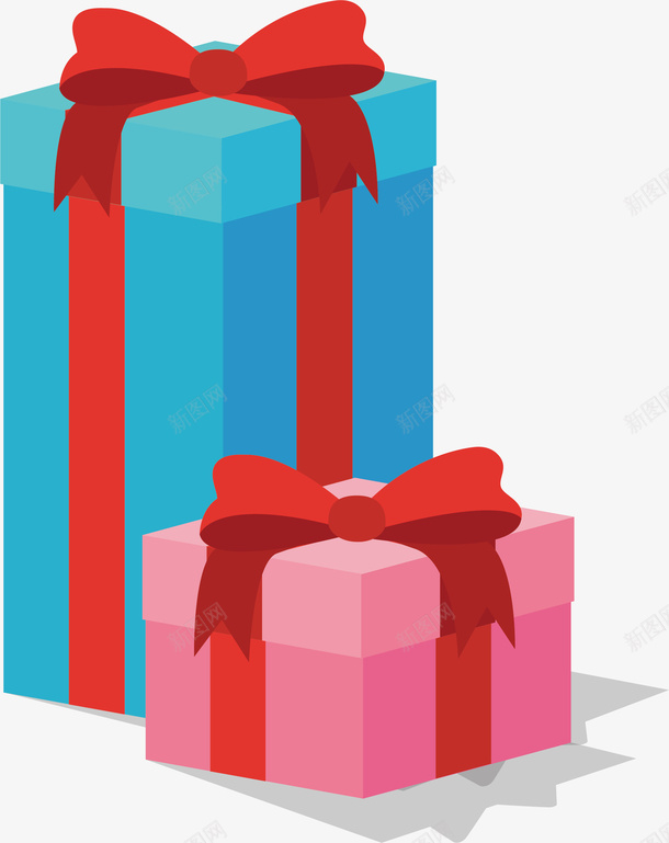两个礼盒矢量图eps免抠素材_88icon https://88icon.com 矢量素材 礼物盒 礼盒 粉色礼盒 蓝色礼盒 矢量图