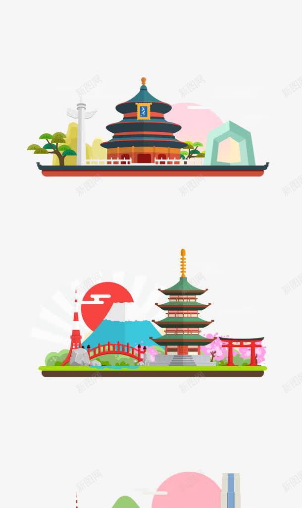 手绘风景png免抠素材_88icon https://88icon.com 国家 地标 城市 标志 风景