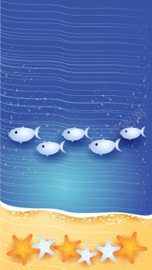 夏季海水鱼的背景矢量图背景
