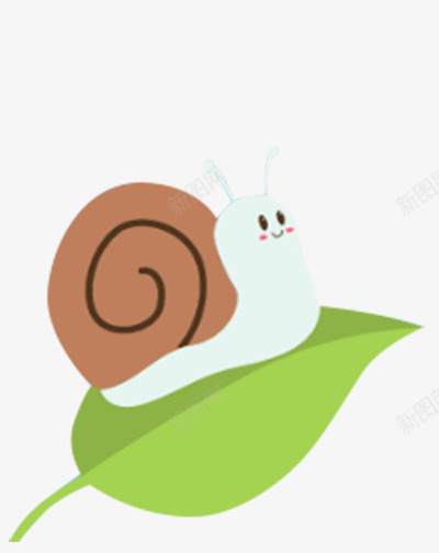 蜗牛叶子绿叶png免抠素材_88icon https://88icon.com 卡通 叶子 绿叶 蜗牛