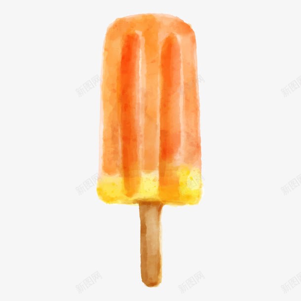 橙色冰棍png免抠素材_88icon https://88icon.com 冰棍 冷品 图示 手绘图 插图 橙色雪糕 雪糕