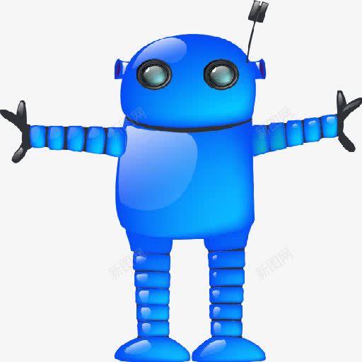 蓝色的机器人大的安卓png免抠素材_88icon https://88icon.com blue robot 机器人 蓝色的