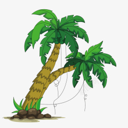 海边的椰子树矢量图素材