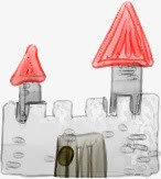 城堡卡通建筑插画素材