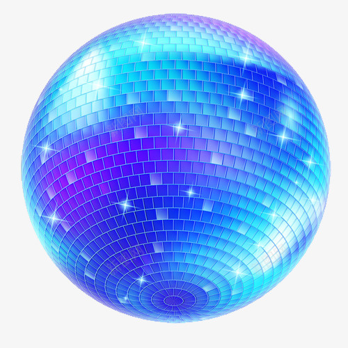 迪斯科球png免抠素材_88icon https://88icon.com disco 手绘 拟物化 球状 蓝色 迪斯科