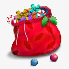 圣诞礼物红色袋子装饰png免抠素材_88icon https://88icon.com 圣诞礼物 红色 袋子 装饰