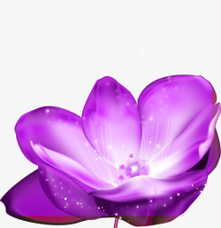 手绘紫色花朵梦幻素材
