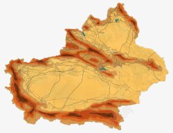 创意新疆地图素材