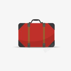 红色旅行箱包素材