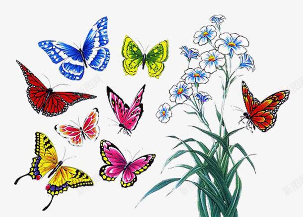 手绘风景画png免抠素材_88icon https://88icon.com 国画 国画素材 手绘素材 植物素材 花卉素材 蝴蝶图片 风景画图片