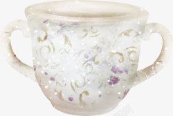 手绘花纹装饰白色茶杯瓷杯素材