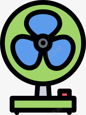 卡通绿色能源绿色电扇图标矢量图图标