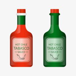 红绿色可回收的塑料番茄酱包装卡素材