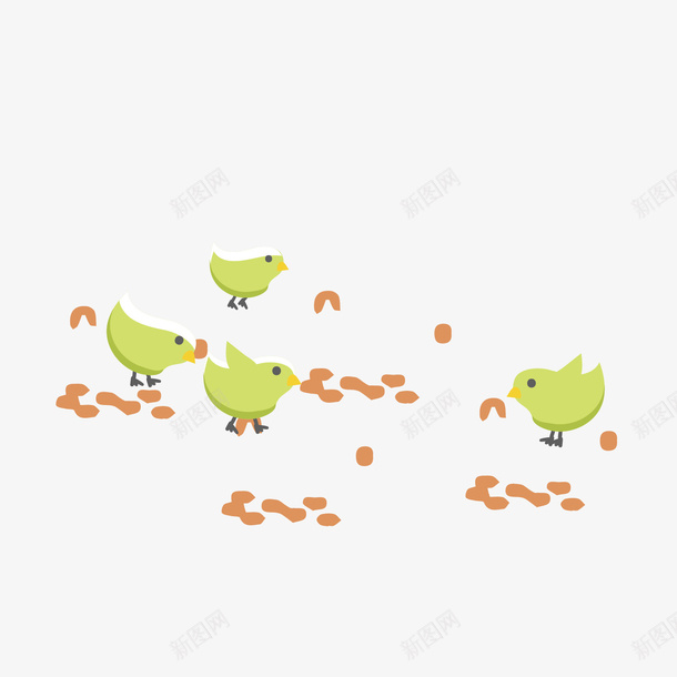 一群可爱的小动物觅食矢量图ai免抠素材_88icon https://88icon.com 卡通设计 小鸡 小鸡啄米 平面设计 手绘小鸡 觅食动物 矢量图