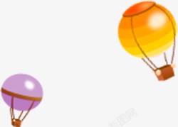 二色空中热气球卡通画素材