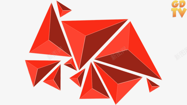 红色三角形椎体png免抠素材_88icon https://88icon.com 创意设计 图案设计 椎体 红色