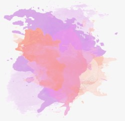 粉紫色墨迹装饰素材