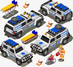 救援人员救护车交通工具高清图片