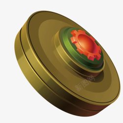 金色质感圆形铁饼素材