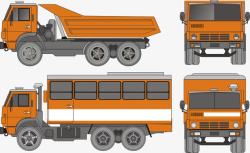 大卡车土方车矢量图素材
