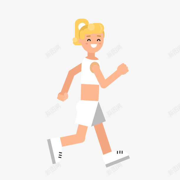 快乐的跑步女孩png免抠素材_88icon https://88icon.com 人物 卡通 运动