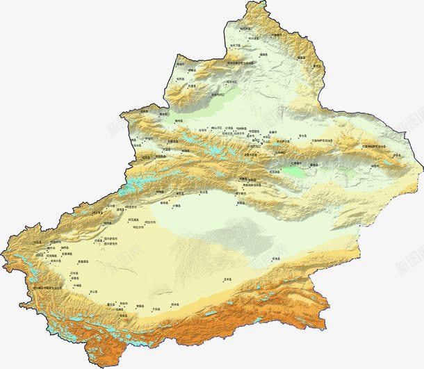 新疆地形图png免抠素材_88icon https://88icon.com 中国新疆 地形图 新疆 新疆地图 新疆省地图