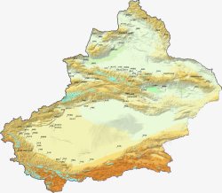 新疆省矢量地图新疆地形图高清图片