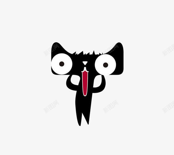 手绘黑色卡通天猫png免抠素材_88icon https://88icon.com 通天 黑色