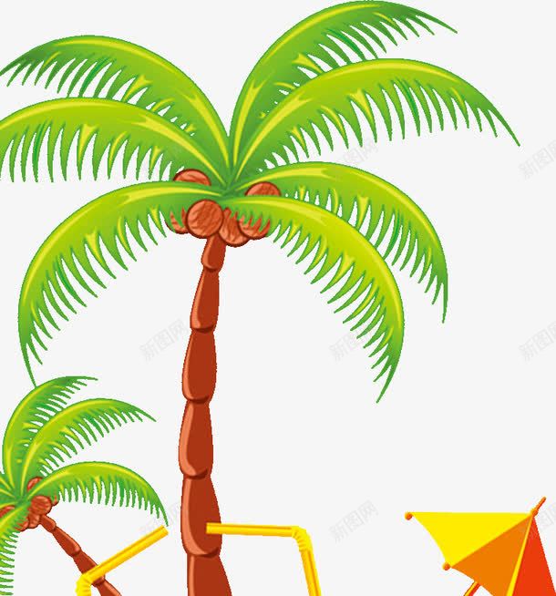 绿色椰子树png免抠素材_88icon https://88icon.com 卡通 椰子树 绿色
