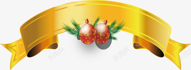 金色圣诞彩带矢量图ai免抠素材_88icon https://88icon.com 圣诞彩带 圣诞节 彩带 彩带标题框 矢量png 金色彩带 矢量图