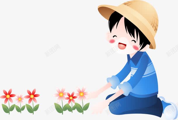 种花的女孩png免抠素材_88icon https://88icon.com 劳动 卡通 女孩 栽花 种花
