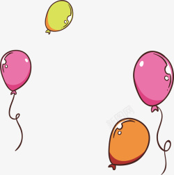 卡通手绘彩色气球矢量图素材