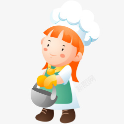 卡通女孩烘焙师矢量图素材