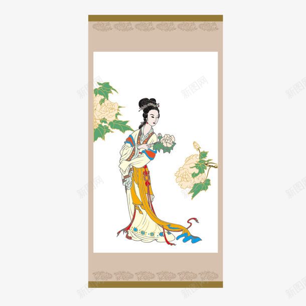 中国风古典仕女图png免抠素材_88icon https://88icon.com 兴趣爱好 古代仕女图 水墨画 画作