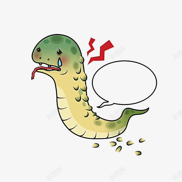 一条小蛇png免抠素材_88icon https://88icon.com 卡通 对话框 小蛇 流泪的 疼痛的 简笔 红色的