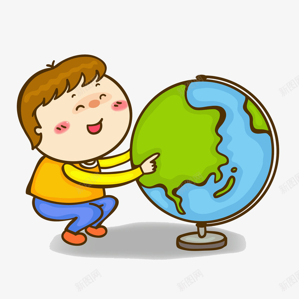 玩地球仪的男生png免抠素材_88icon https://88icon.com 卡通 卡通地球村 地球仪 学生 微笑的 插图 模型 高兴地