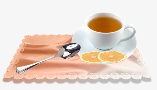 餐桌垫茶杯png免抠素材_88icon https://88icon.com 勺子 橙子 茶杯 餐桌垫