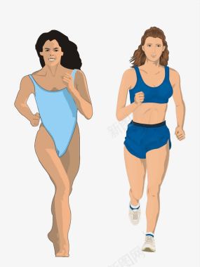 女子跑步图标图标