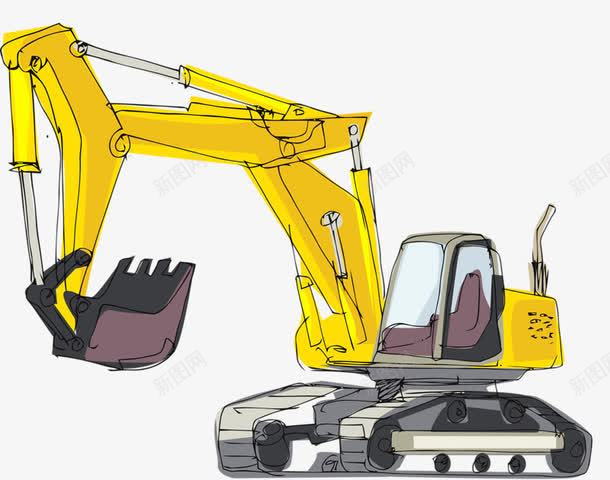 大型挖掘机png免抠素材_88icon https://88icon.com 卡通 机器 铲子 黄色