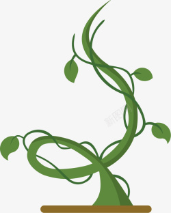 生长豆茎向上卡通绿色豆茎高清图片