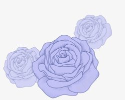 紫色卡通手绘玫瑰花素材