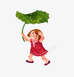 手绘小女孩素材