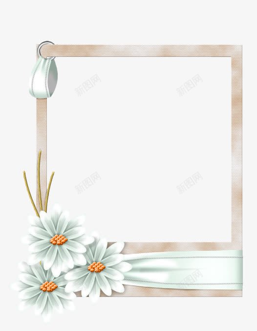白色花朵手绘边框纹理png免抠素材_88icon https://88icon.com 手绘 白色 花朵 边框纹理