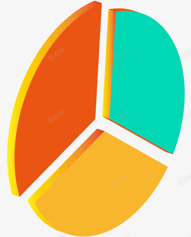 立体饼状图图标元素矢量图ai免抠素材_88icon https://88icon.com 图标 矢量图标 立体 立体饼状图 饼状图 矢量图