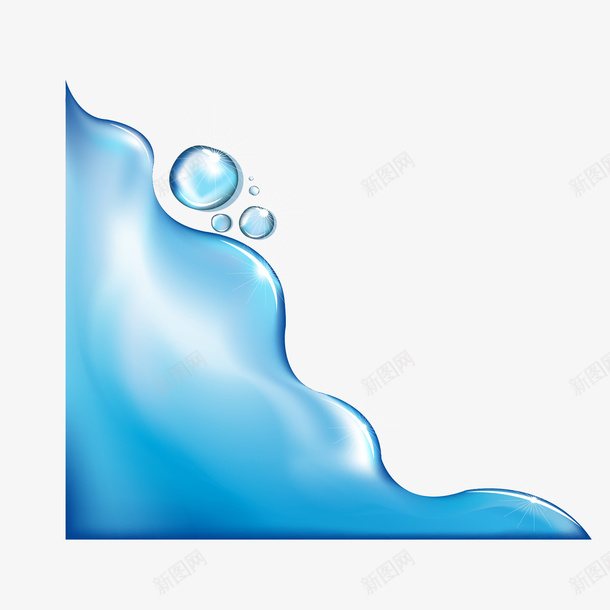 蓝色水元素矢量图ai免抠素材_88icon https://88icon.com 水蓝色液体水元素 矢量图