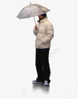 一个人在街上打着伞素材